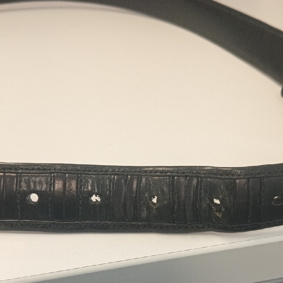 Mezlan Black Leather Belt Bag with Silver Buckle - Picture 8 of 13